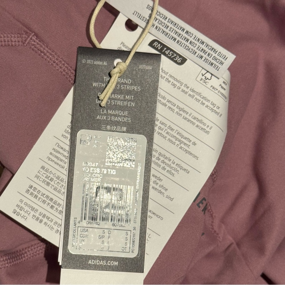 Adidas Yoga Essentials Pink Leggings - Picture 6 of 6